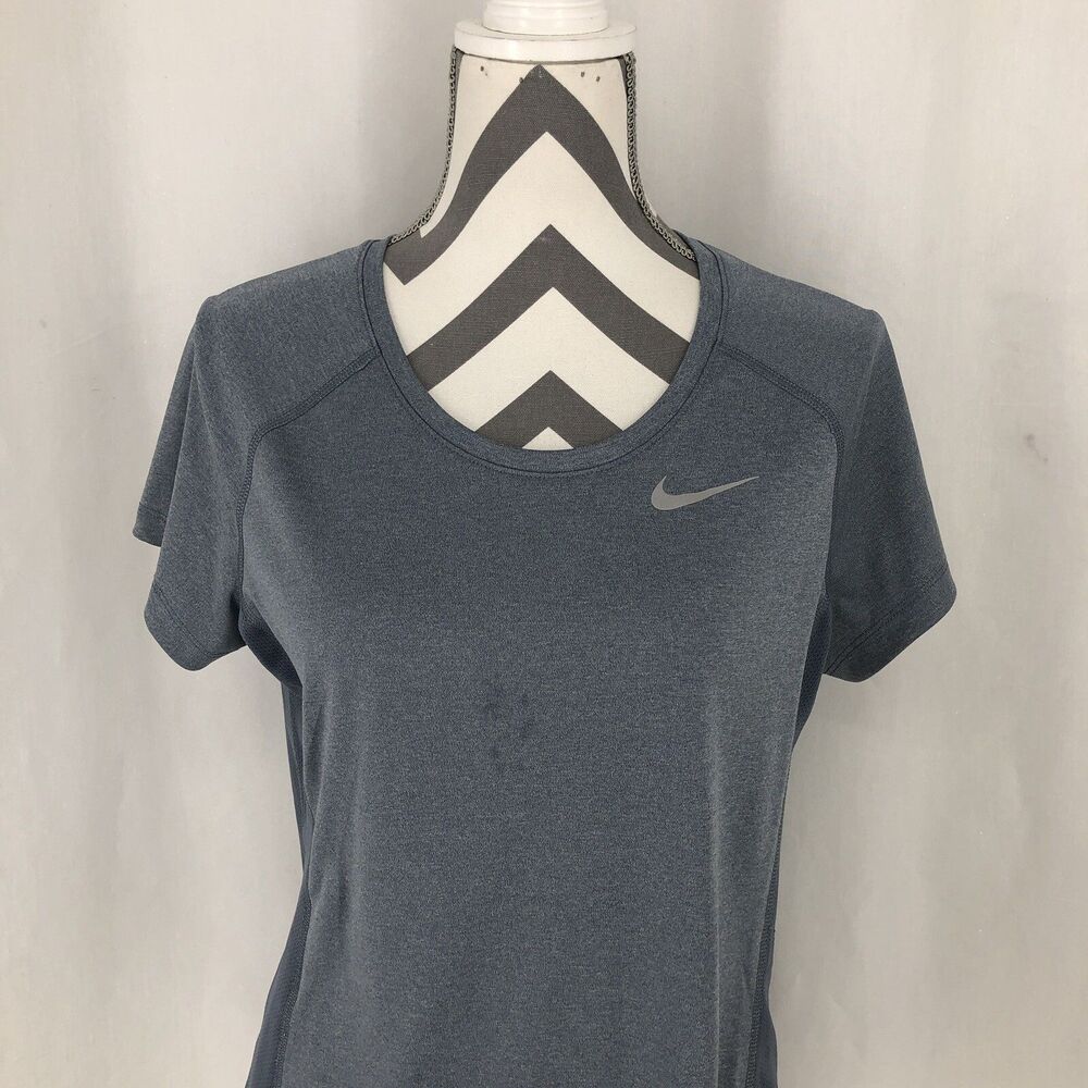 Nike Miler DryFit Mesh Panel Running Top Reflective Shirt AJ4682-498 Large